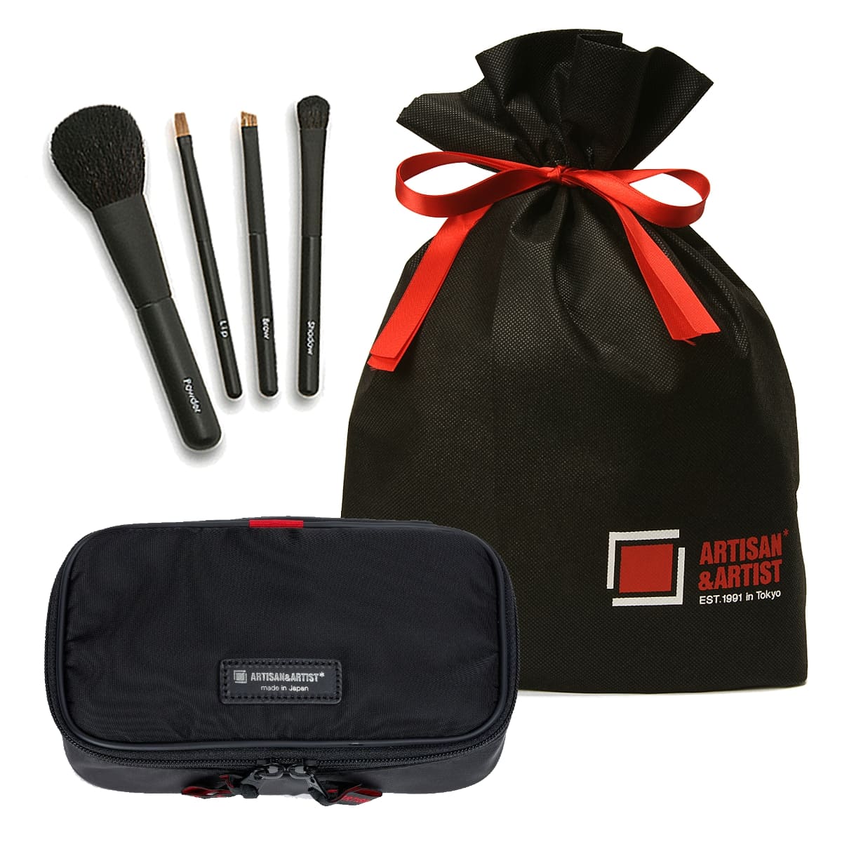 オンライン限定 コスメポーチとメイクブラシのギフトセット 4W-1126