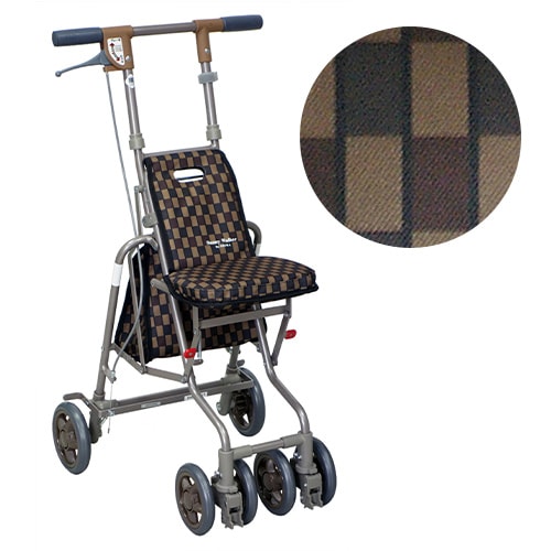 超売れ筋】サニーウォーカーAW-Ⅲ Bブラウン ｜ シルバーカー・歩行器