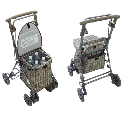 超売れ筋】リズムRWC 二筋格子ブルー シルバーカー 島製作所