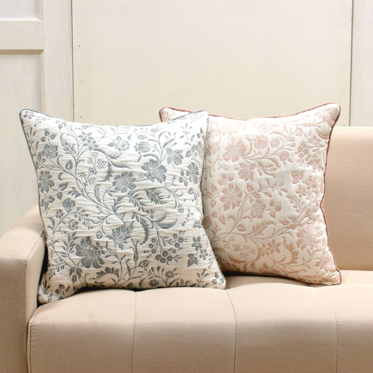 ふくれ織 クッションカバー 約45×45cm [fuku-ori days]｜インテリア