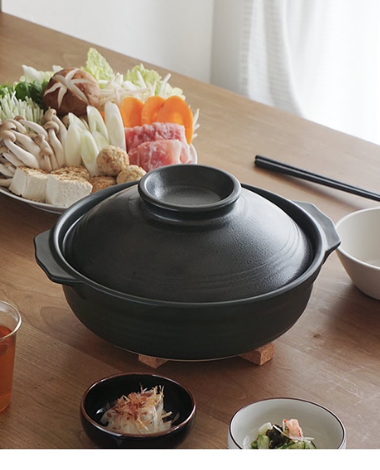 ポイント10倍】 つや黒 8号鍋 土鍋