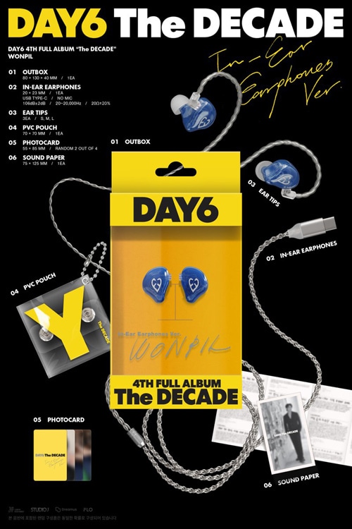 韓国音楽 DAY6 (デイシックス) - 4集 「The DECADE」 In-Ear Earphones