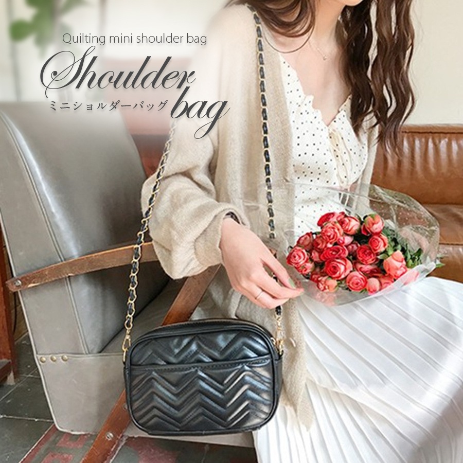 レザー風 キルティング チェーンショルダーバッグ kbn-001 | バッグ