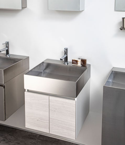 洗面オンボードタイプ W450×D450×H120（ステンレスボウル） トラップ付