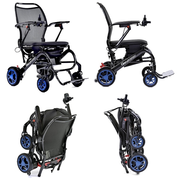 超軽量折りたたみ式電動車いす クイッキー Q50 R カーボン【福祉発明品