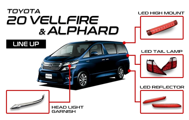 20系ヴェルファイア アルファード ファイバーLEDテールランプ