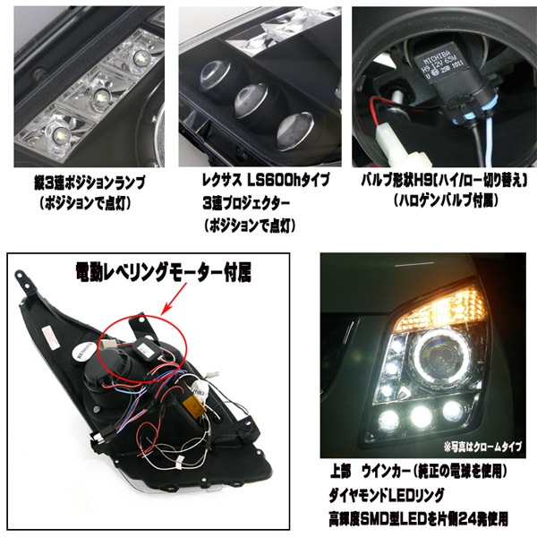 MH23S ワゴンR レクサスタイプ ダイヤモンドLEDイカリング