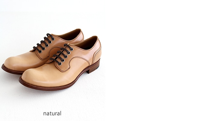 chausser ショセ ナチュラルコードバン プレーントゥレースアップ