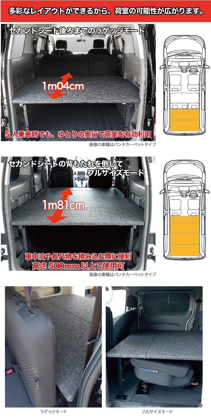 NV200 バネットワゴン ベッドキット プレミアムGX-2R 16X-2R 4分割