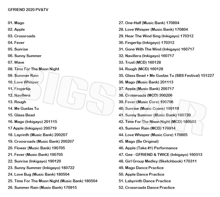 K-POP DVD GFRIEND 2025 PV/TV - Season of Memories MAGO Apple