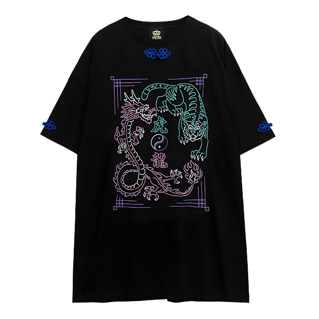 タイガードラゴン チャイナビッグTシャツ【BLACK】｜LISTEN FLAVOR