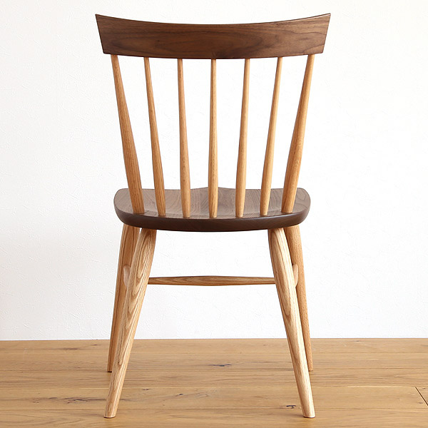 ファンバックチェア/椅子/ダイニングチェア ウォールナット+オーク