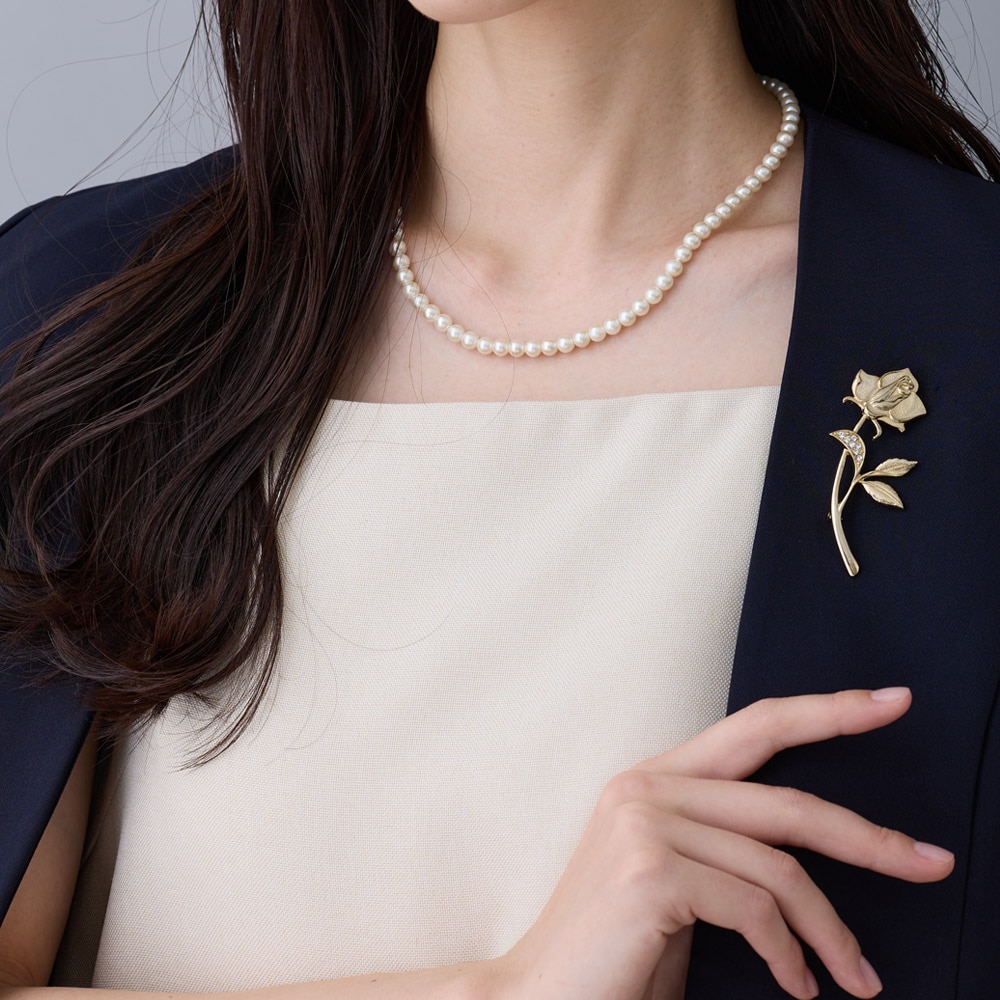 K18GP シャンパンゴールドローズブローチ | ショールピン・ブローチ
