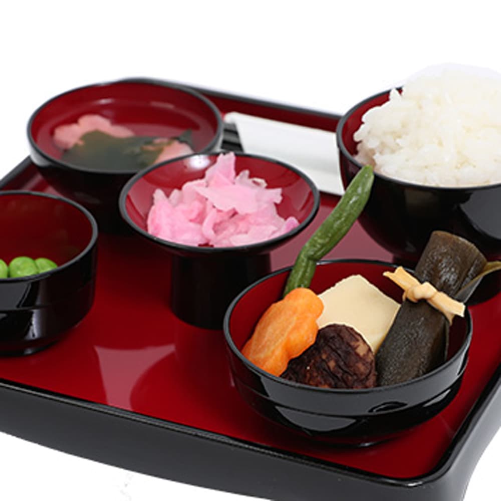 紀州塗り 仏膳セット 日本製 5寸 15cm 茜 仏器膳セット 黒内朱（椀：食