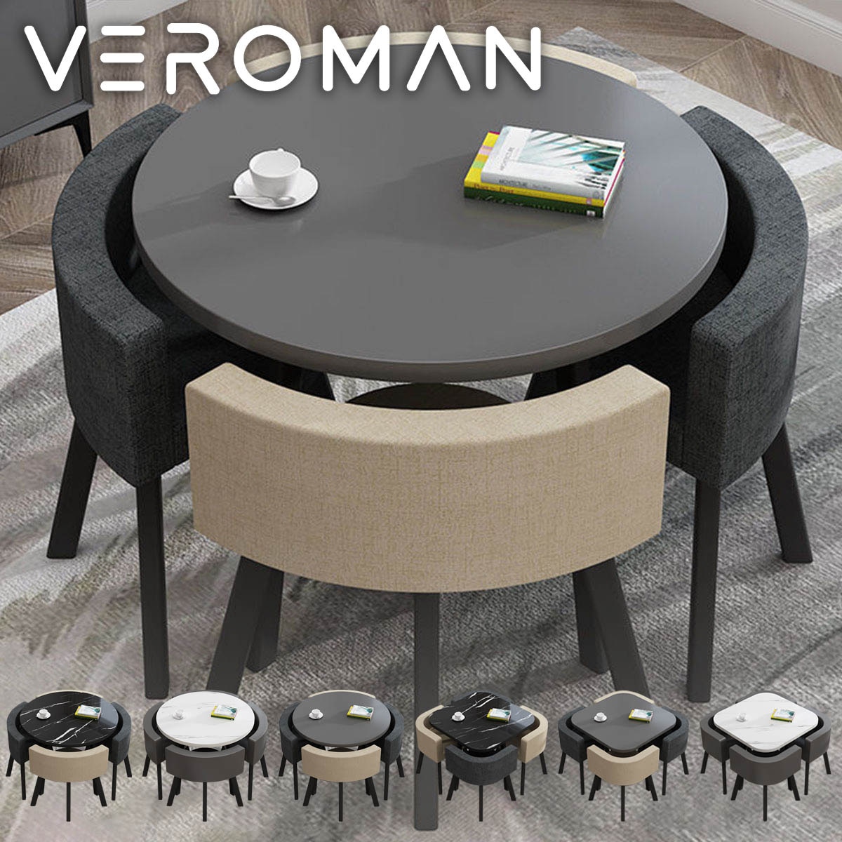 VeroMan テーブルセット 会議・商談用テーブル＆チェアセット 椅子4脚