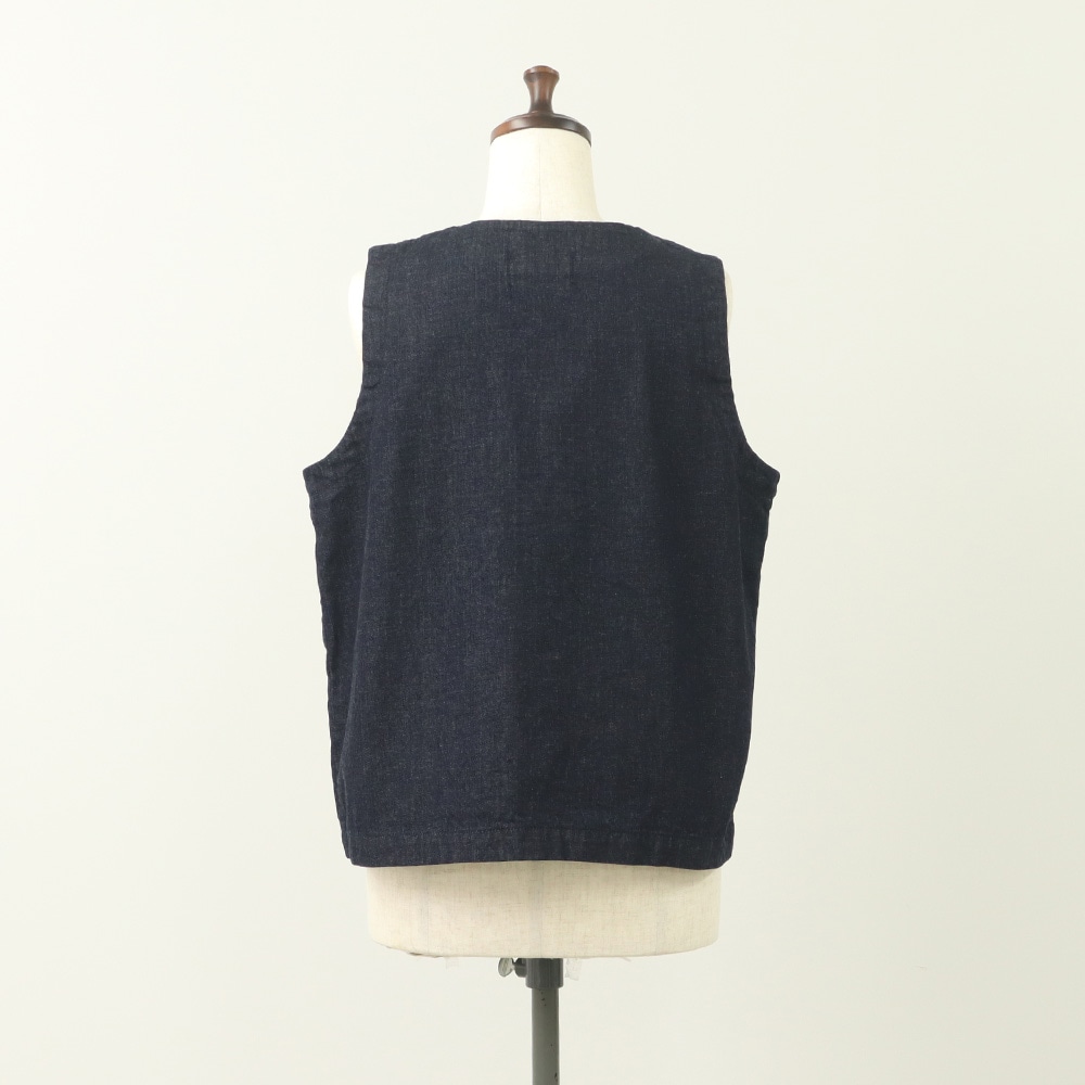 NARU(ナル) 8ozムラデニム フロントボタンベスト 663812 | TOPS,ベスト