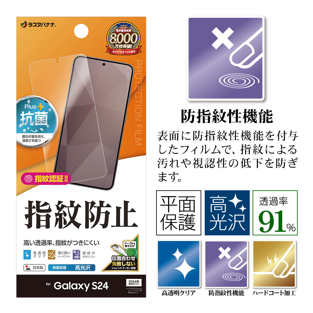 Galaxy S24 SC-51E SCG25 フィルム 全面保護 高光沢 高透明 クリア