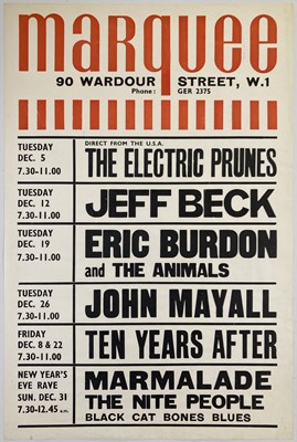Lot 311 - THE MARQUEE CLUB - ORIGINAL 1967 LISTING
