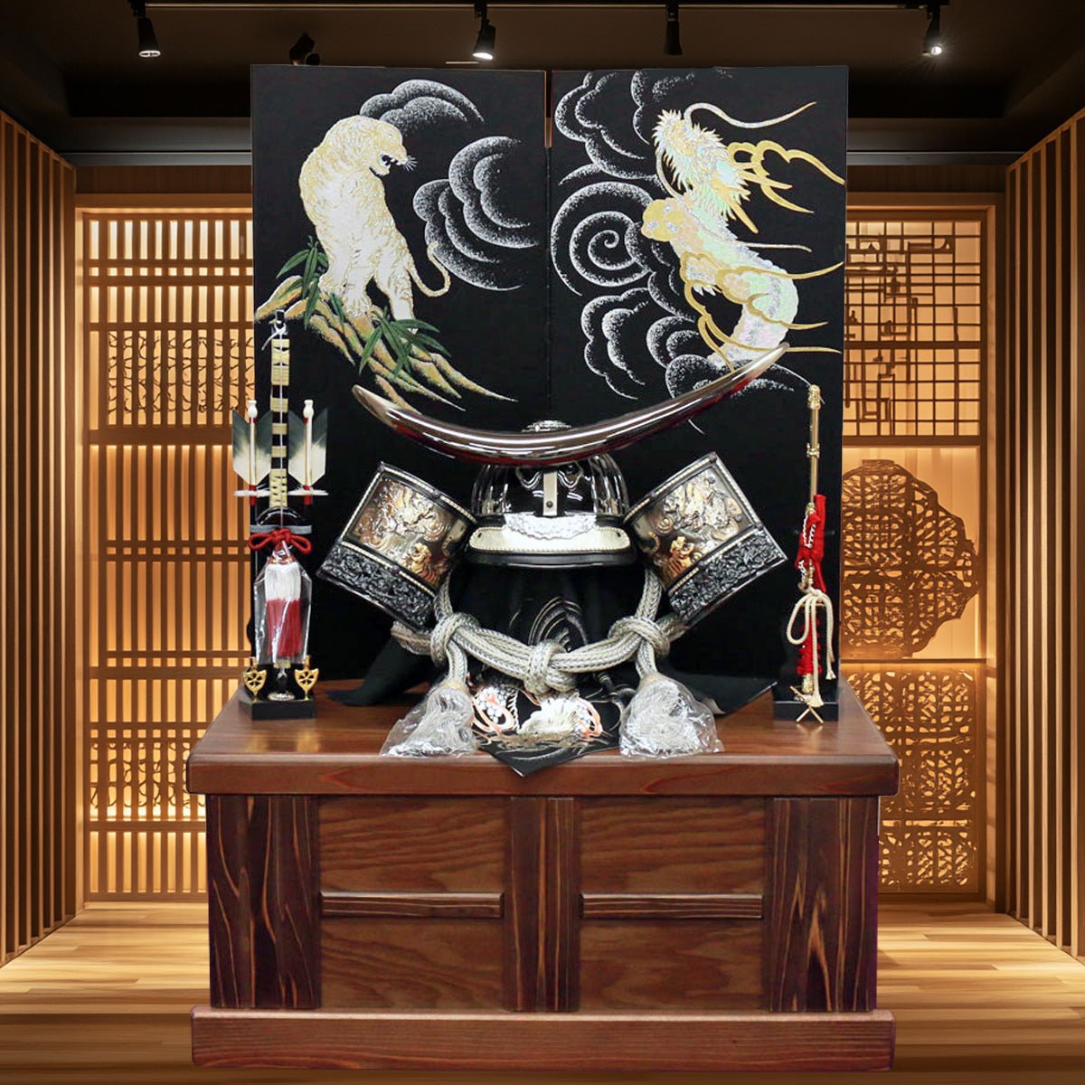 横幅66cm｜着用収納兜飾り 戦国武将 伊達政宗｜被れる｜しまえる式｜五