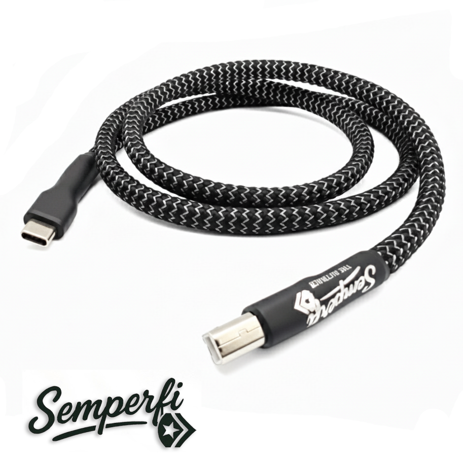 Semperfi Pure Silver USB Cable USB C to USB Type B – Gothic Audio