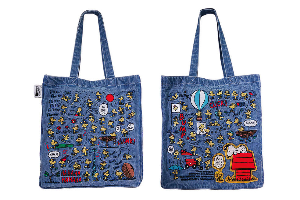 スヌーピーとウッドストックがかわいいデニム地のトートバッグ発売