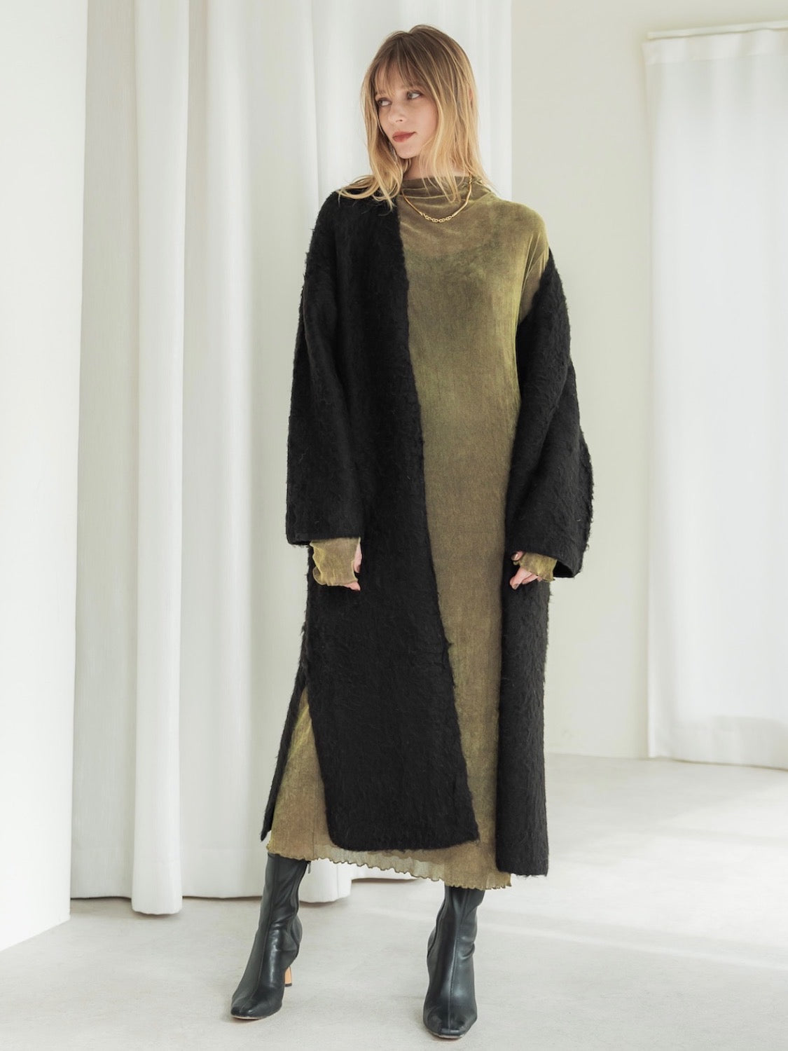 ウール Long カーディガン