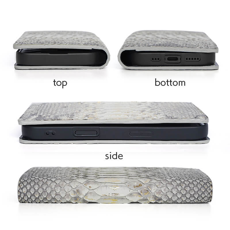 ヘビ革 ダイヤモンドパイソン】iPhone16Pro ケース 手帳型 本革