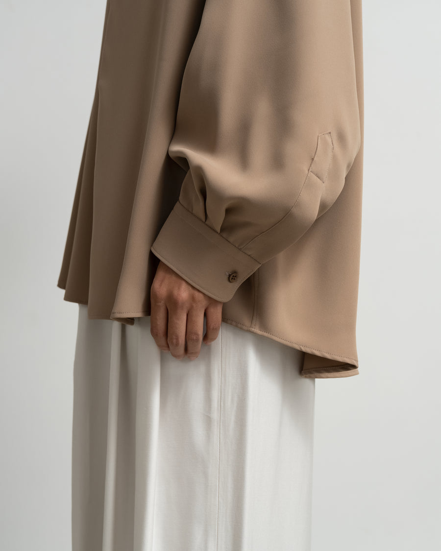 Satin Oversized Band Collar Shirt – Graphpaper