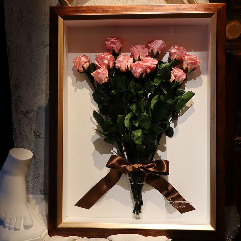 幸せのジンクス ダズンローズ | Pink【茎もプリザーブド加工・バラの