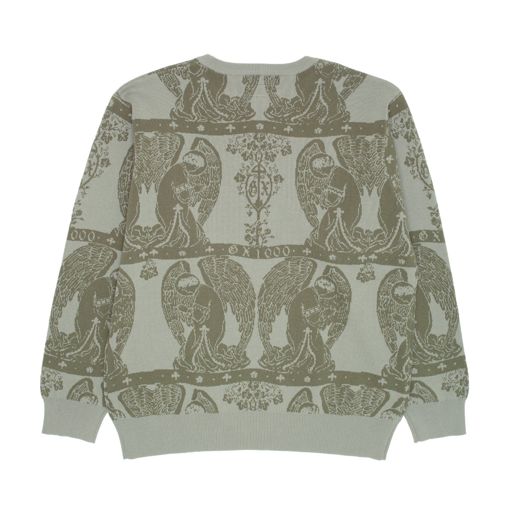 Jacquard Knit Angel Sweater [Grey w / Green] – GX1000