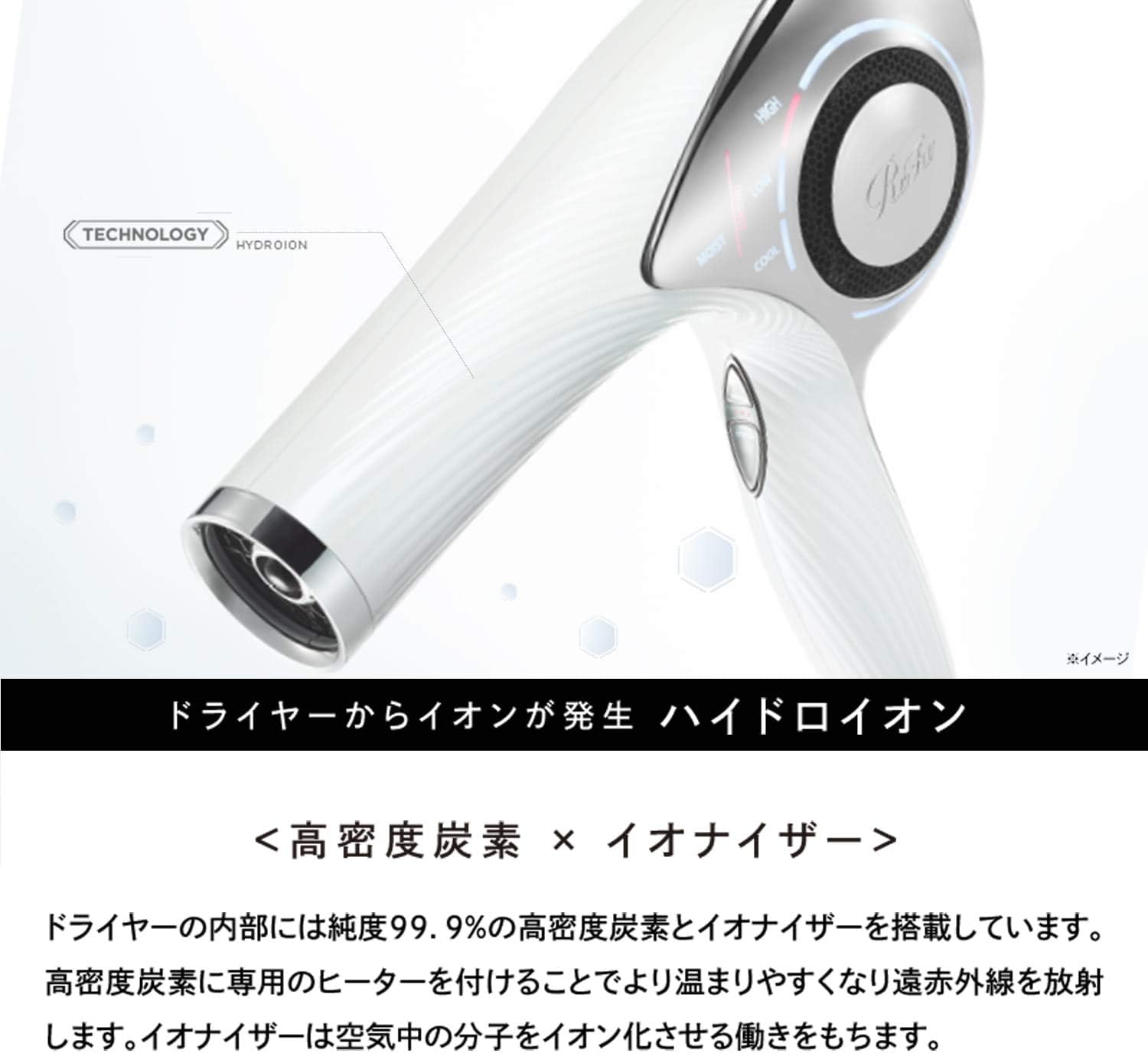 月額3,780円レンタルプラン：ReFa BEAUTECH DRYER RE-AB03A ブラック