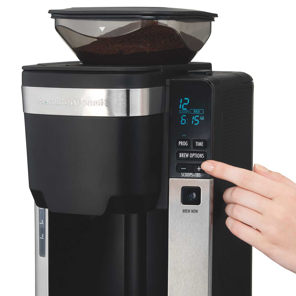 12 Cup Programmable Coffee Maker with Automatic Grounds Dispenser