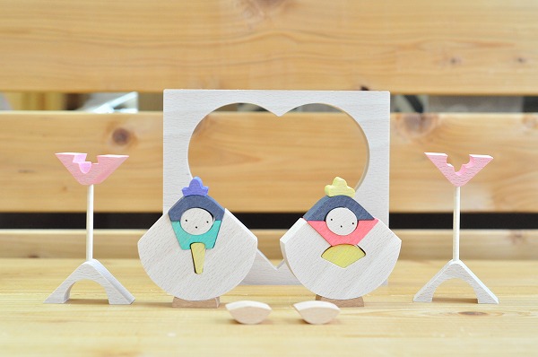 雛人形 遊プラン・小黒三郎 ハートびな 木のおもちゃHANA