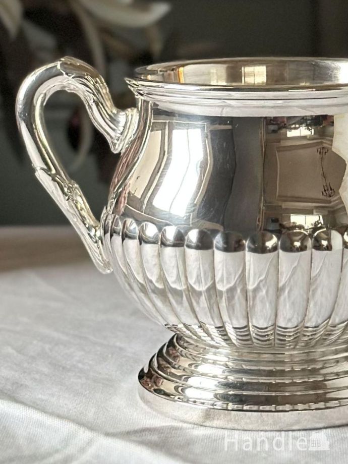 イギリスから届いた5点のティーセット、アンティークシルバープレート