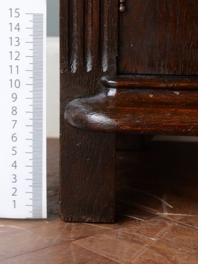 英国アンティークのガラス扉付き本棚、オーク材のおしゃれなブック