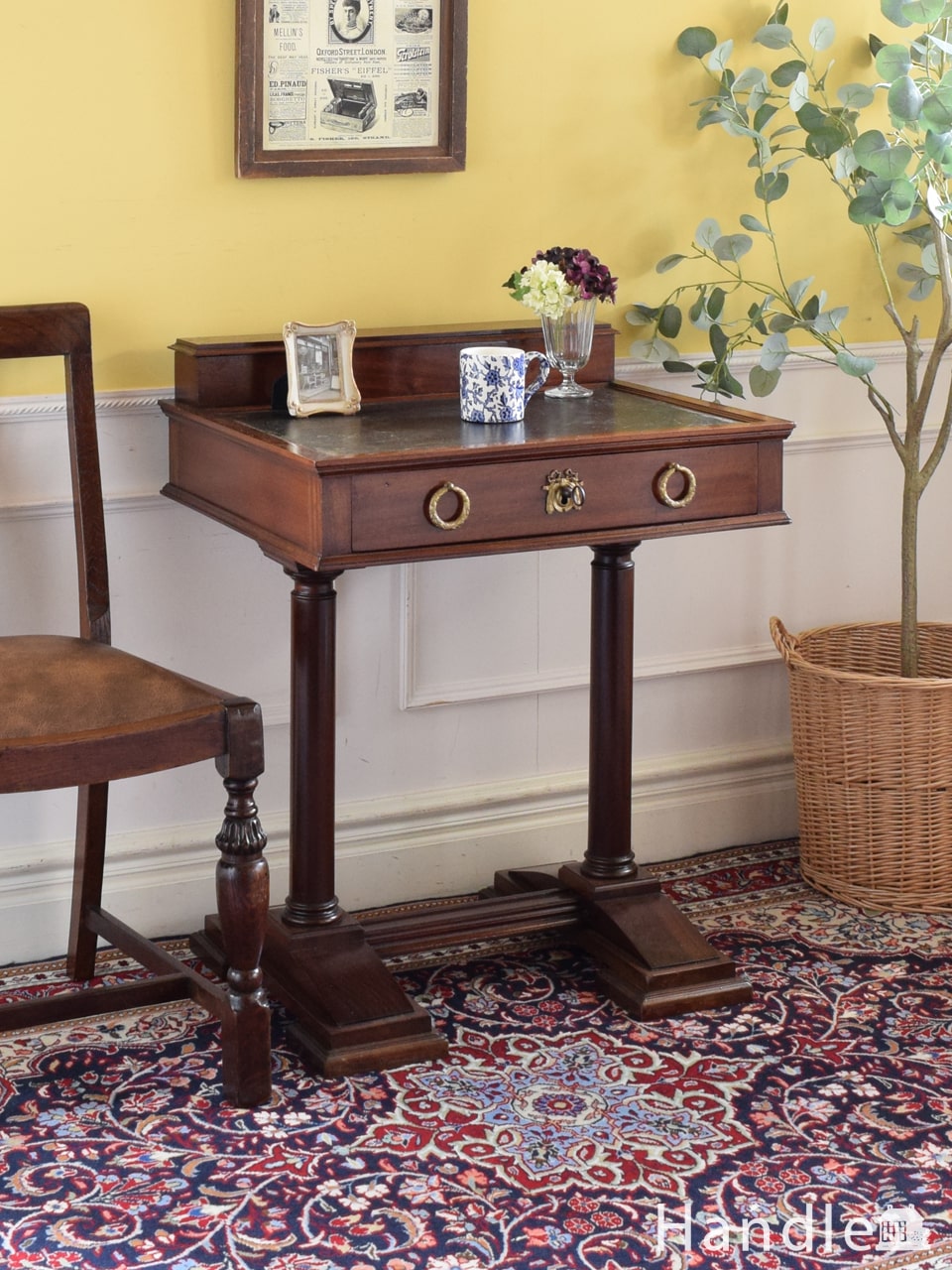 アンティークの書斎机、リモートワークに最適なワークデスク(j-2861-f