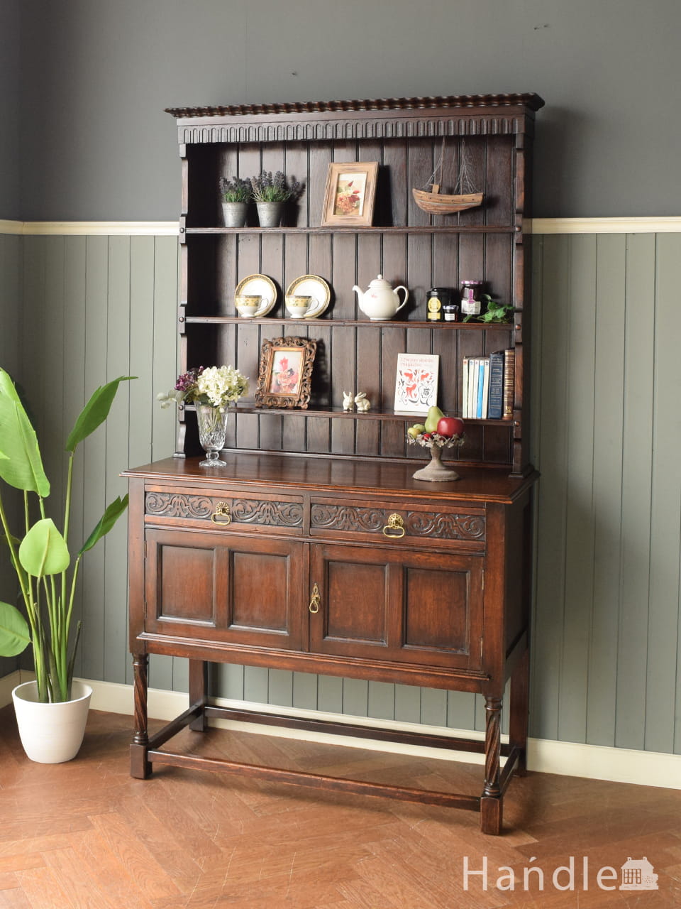 デンマークのヴィンテージ家具、デスク付きのブックシェルフ（本棚