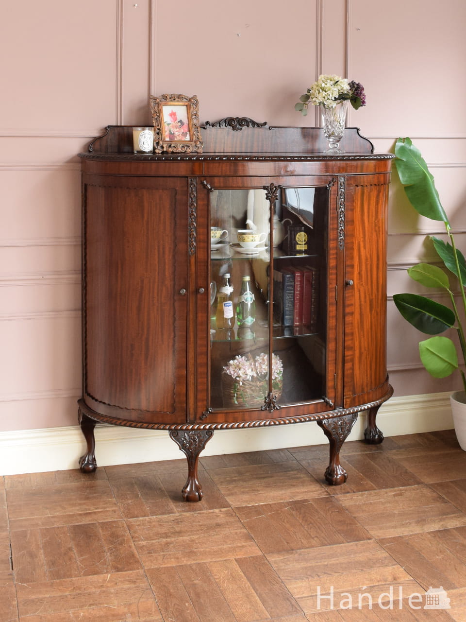 フランスから到着した優雅なアンティークウォールキャビネット(j-2445