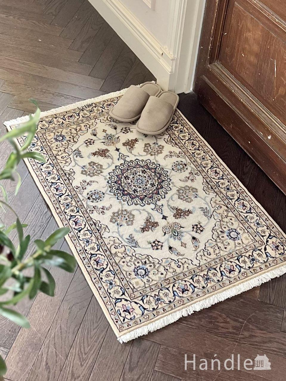 淡いカフェオレとくすみピンク ヴィンテージラグ 石田ゆり子さんNo.687