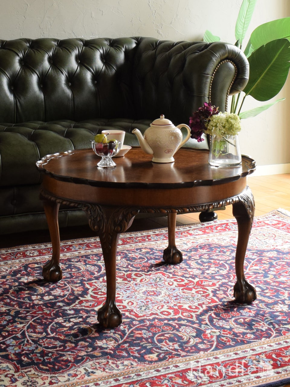 イギリスのアンティーク家具、伸張式コーヒーテーブル（バタフライ