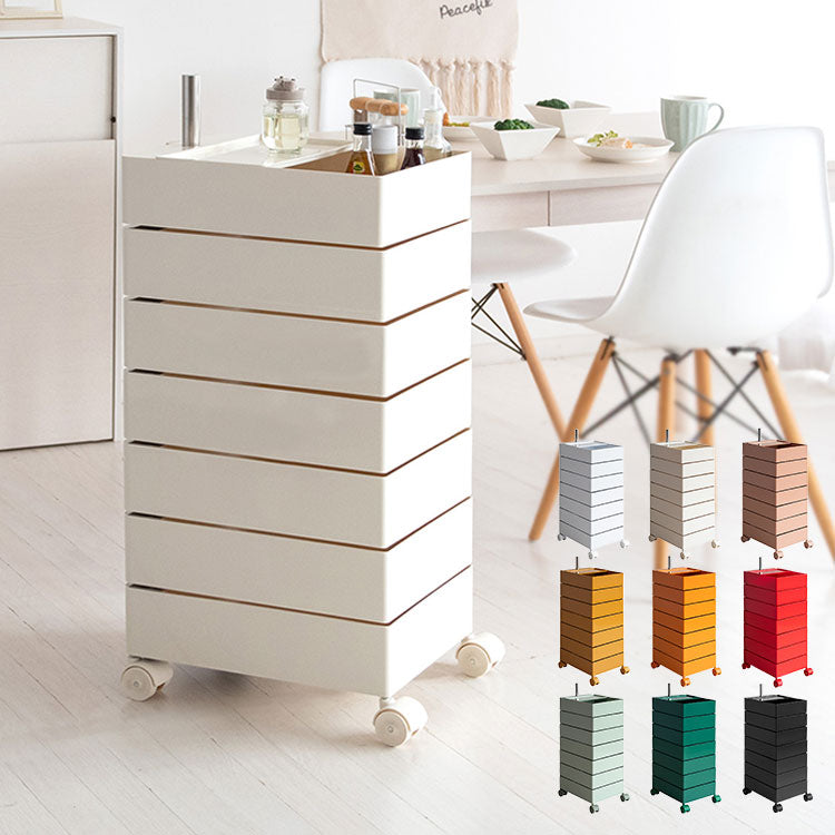 マルチワゴン Pluna プルーナ 7段 360度回転 スリムサイズ リビング