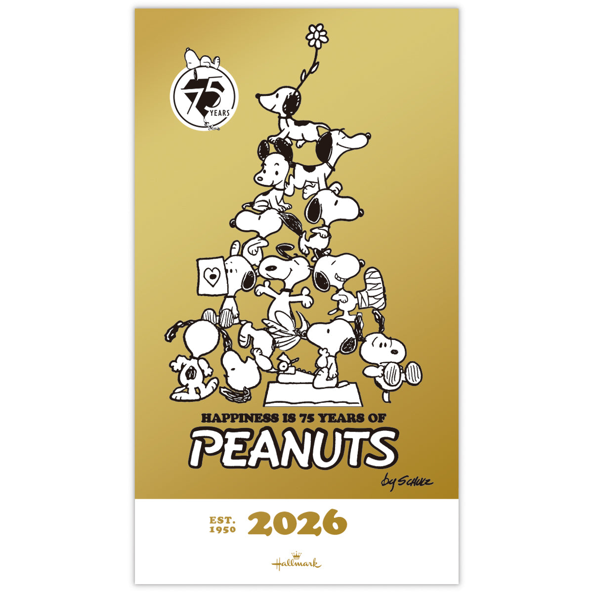 スヌーピー 箔AG 75周年記念デザイン【手帳｜スリムマンスリー