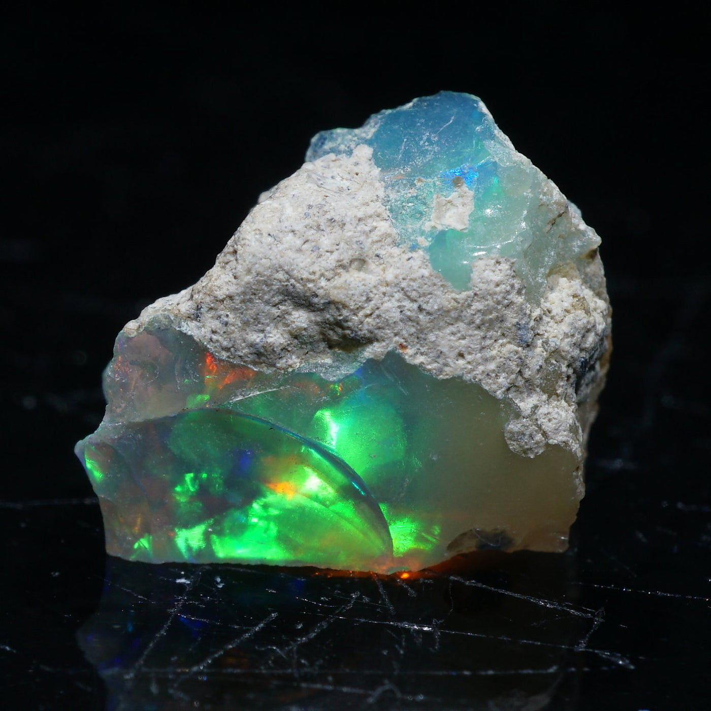 30CT】 エチオピア オパール 原石 青 緑 鉱物標本 ウェロ産 楽天市場