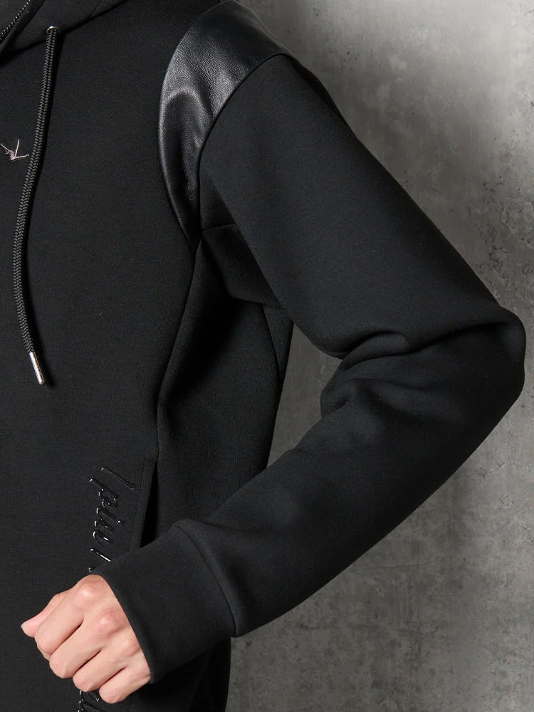 1PIU1UGUALE3 RELAX】LEATHER LINE PUNCH フーディ 秋冬（ウノ ピゥ