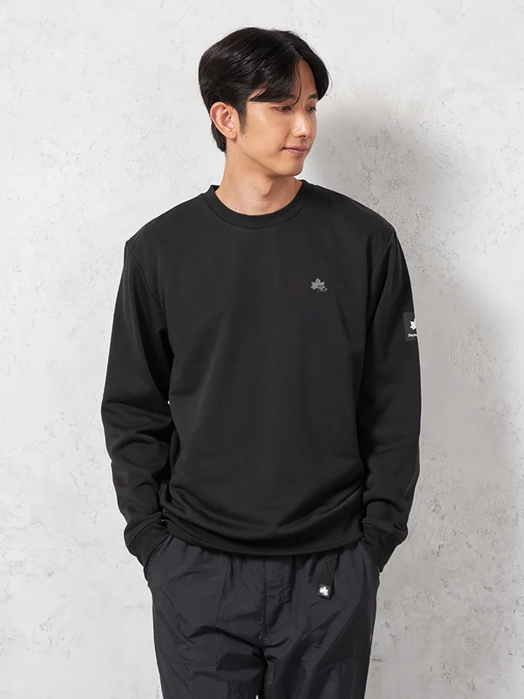 ブラック 【LOGOS-ロゴス-】 裏毛トレーナー 吸汗速乾 カジュアル