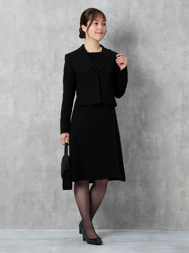 ウィメンズ フォーマル アンサンブル ブラック 無地 通年【レディース