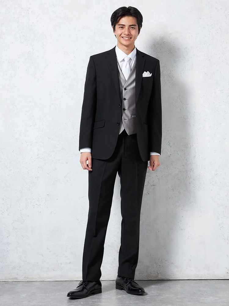 礼服]【リバーシブルベスト付き】フォーマル スリーピース 2つボタン