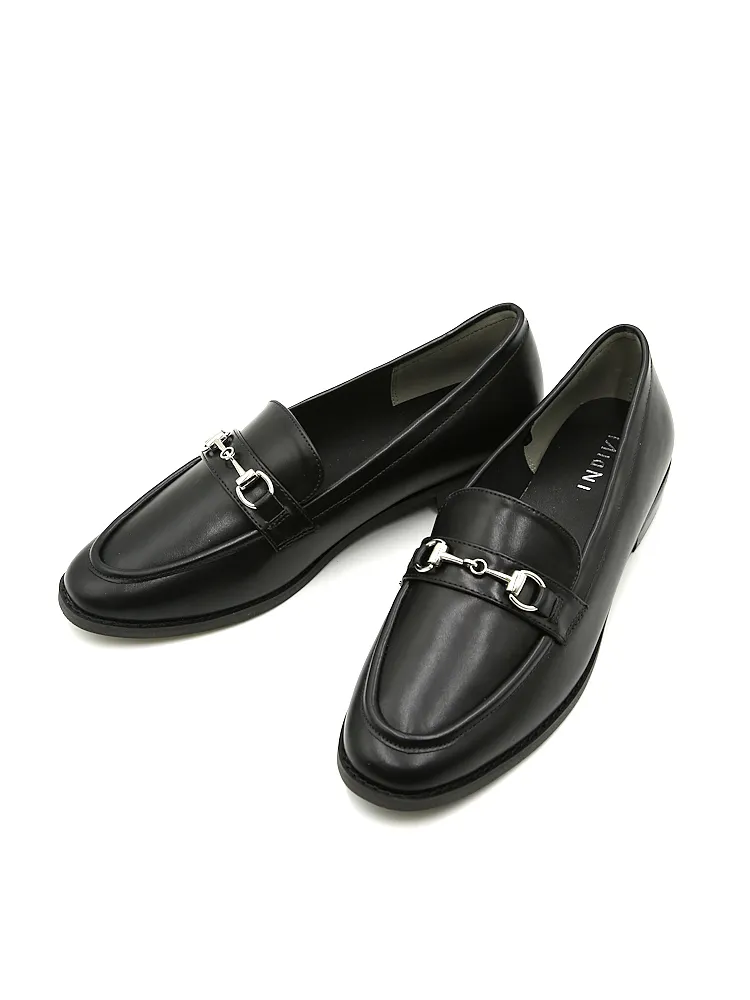 ブラック 【INDIVI】ローファー メタルビットローファー ブラック