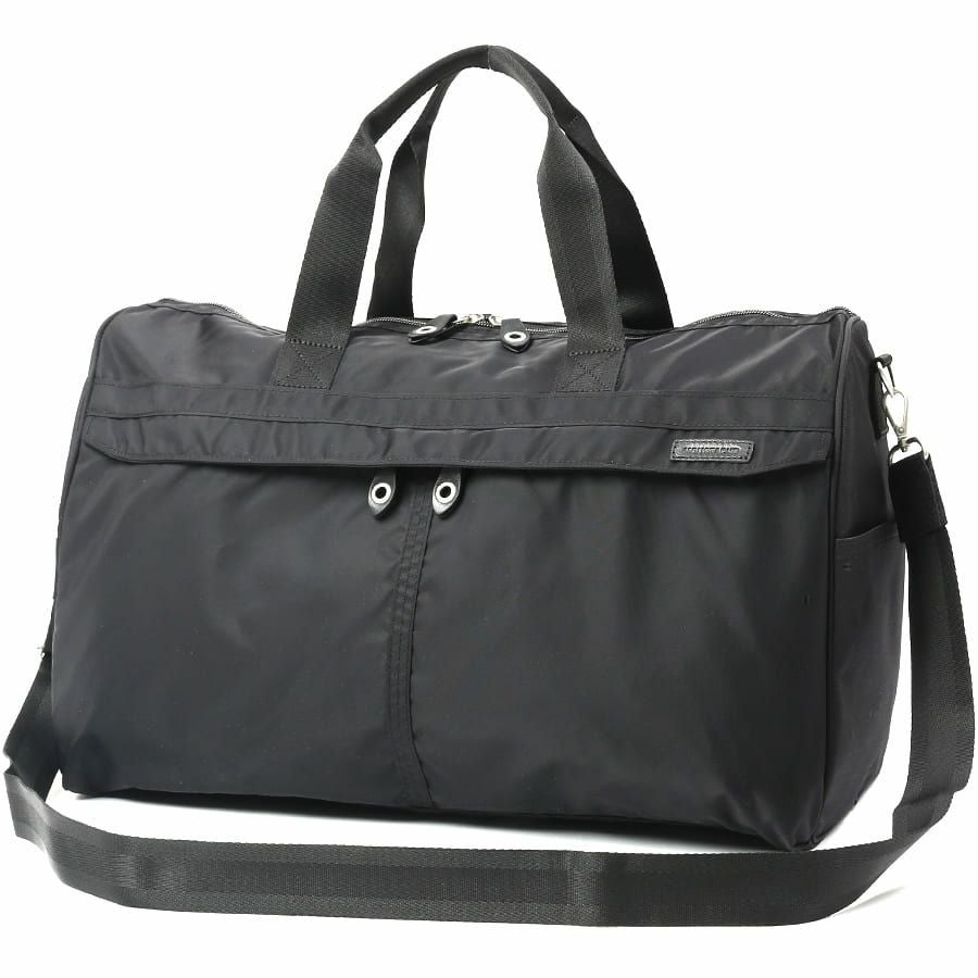 公式】 MOUSTACHE トラベルボストンバッグ(M) ナイロンツイルx杢調