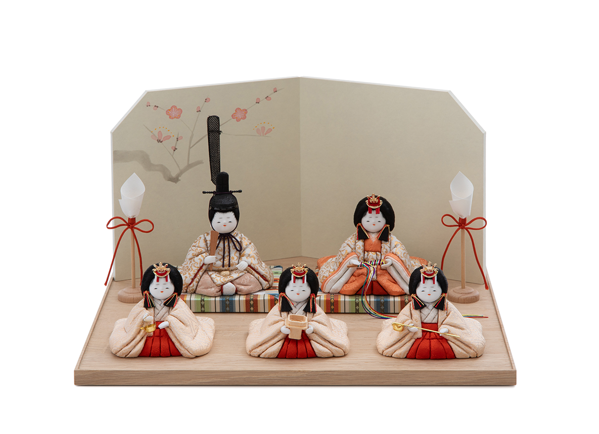 ふくさ雛 五人飾り | 五色 雛人形・五月人形の原孝洲